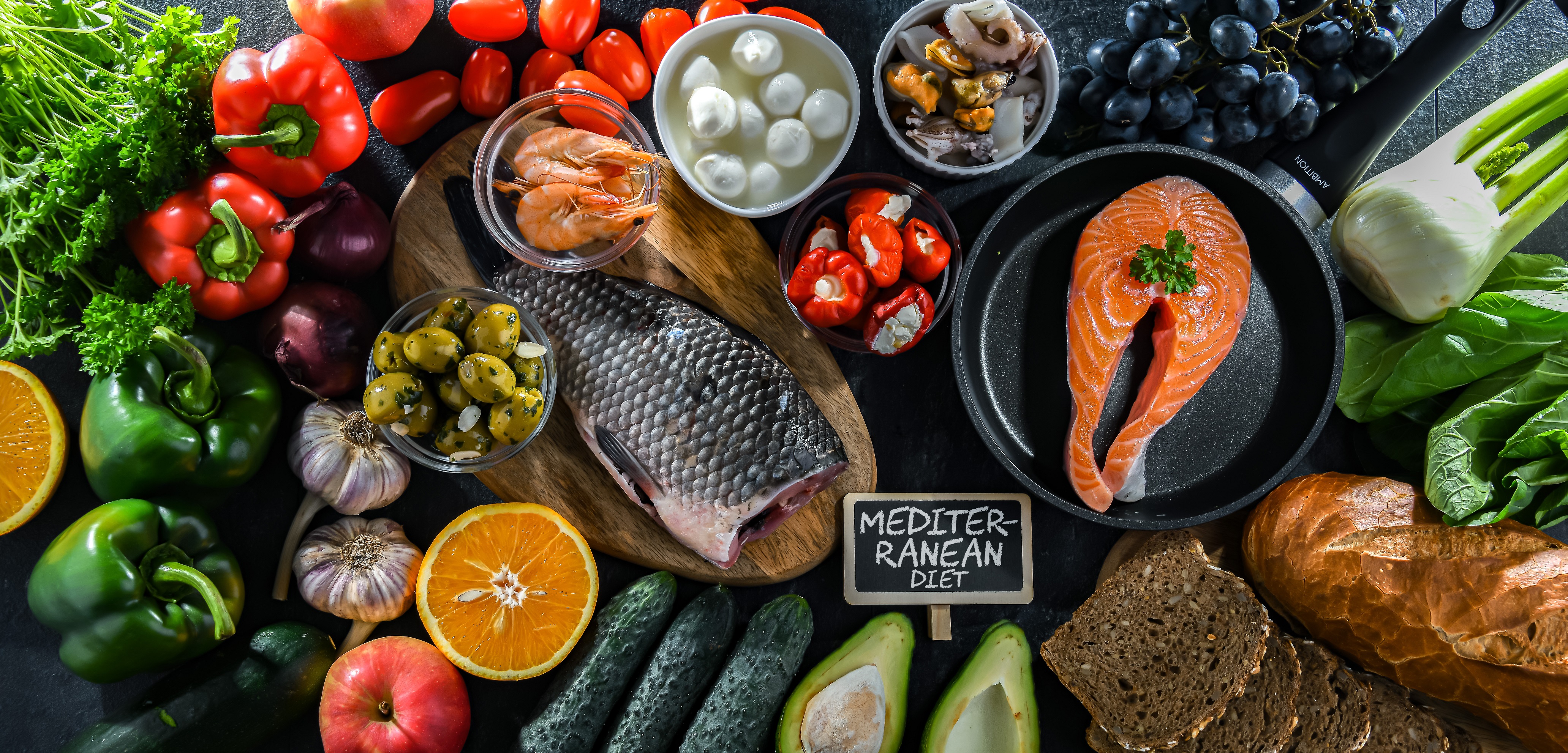 Food Products Representing The Mediterranean Diet Which May Improve Overall Health Status